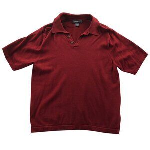 Eddie Bauer Mens Polo Shirt Medium Red Short Sleeve 100% Pima Cotton Casual
